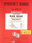 Kearney & Trecker-Kearney & Trecker Ram Head Milling Machines, RHC-10 Opeartors Manual-2CH-2CK-2CSM-315-330-3CH-3CK-3CSM-415-430-4CH-4CSM-TF-TFC-5-01